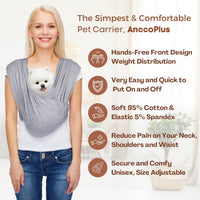 Small Dog Sling Carrier, Hands-Free - Light Heather Gray / Regular - image 3