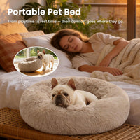Love's cabin Calming Cat Bed for Indoor Cats - Beige Taupe / 20" - image 4