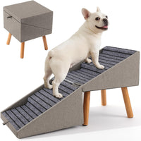 17" H Split Ottoman Dog Ramp for Couch - 17.13" H-Hemp Green