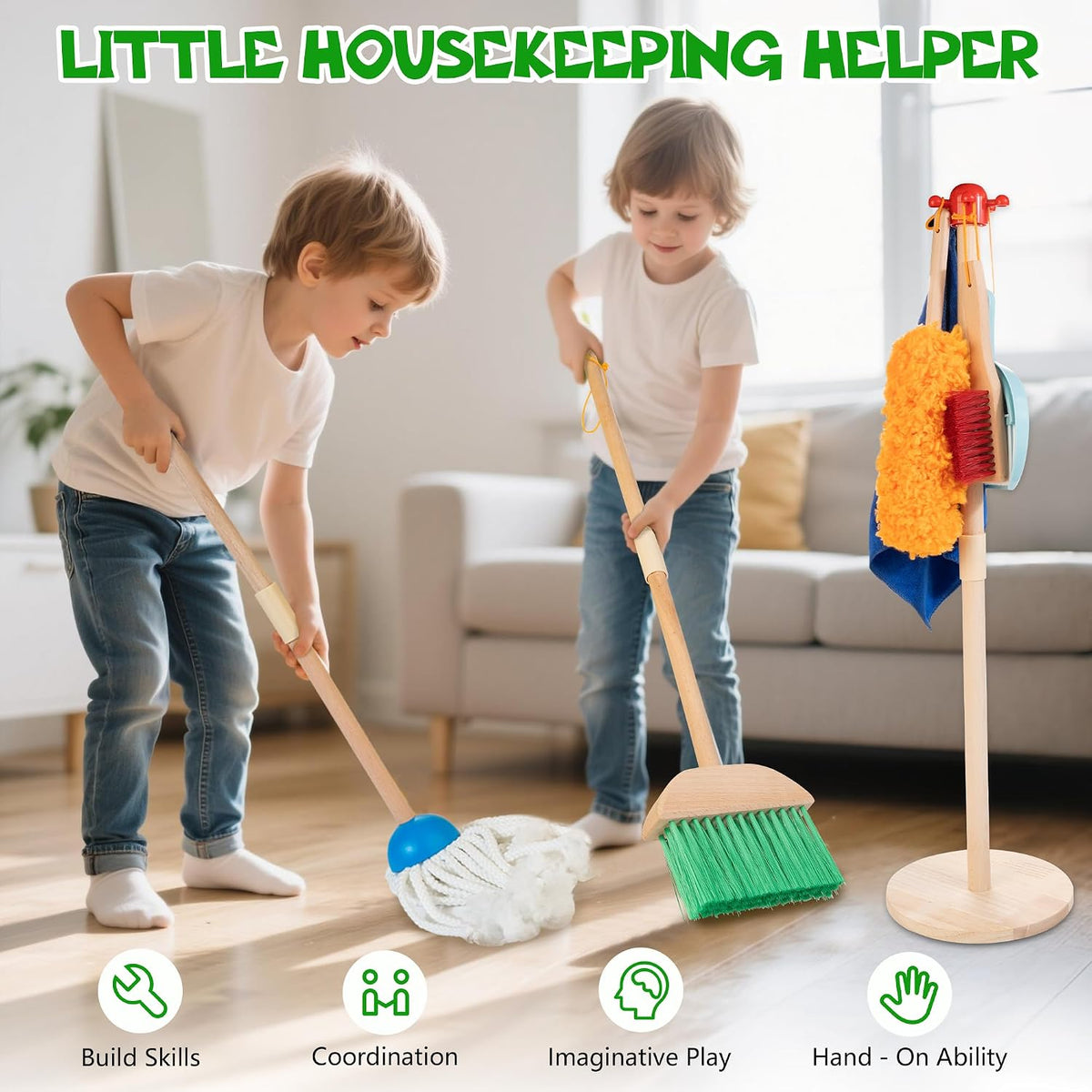 WOODMAM Wooden Kids Cleaning Set - SprayMop Edition - image 4