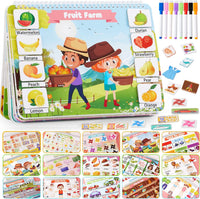 Huijing Montessori Preschool Learning Activities Busy Book - Green