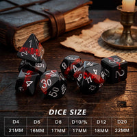 Haxtec Light Green DND Dice Set - Black & Red - image 4