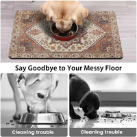 Dog Food Mat for Floors, Absorbent Pet Cat Food Bowl Mat - Bohemia / 12"x20"+18"x24" - image 3