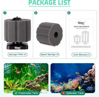 hygger Small Sponge Filter for Aquarium 3~30 Gallons Fish Tank Filter Betta Breeding Fry Shrimp Snails Foam Air Drive Filters