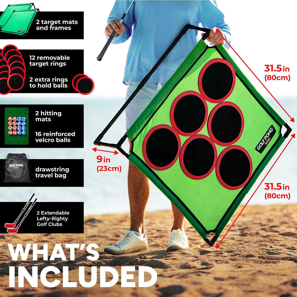 Golf Pong Chipping Game for Men & Women, 1 Board – Fun for Kids & Family - Golf Pong Versus Edition (2 Pack) - image 2