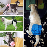 Washable Female Dog Diapers, Durable Pet Skirt for Dog Dress - Large / Black Pink Blue - image 4