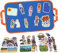 CHEFAN Noah's Ark Felt Board Bible Stories - Ruth and Naomi & Other 3 Bible Stories Set