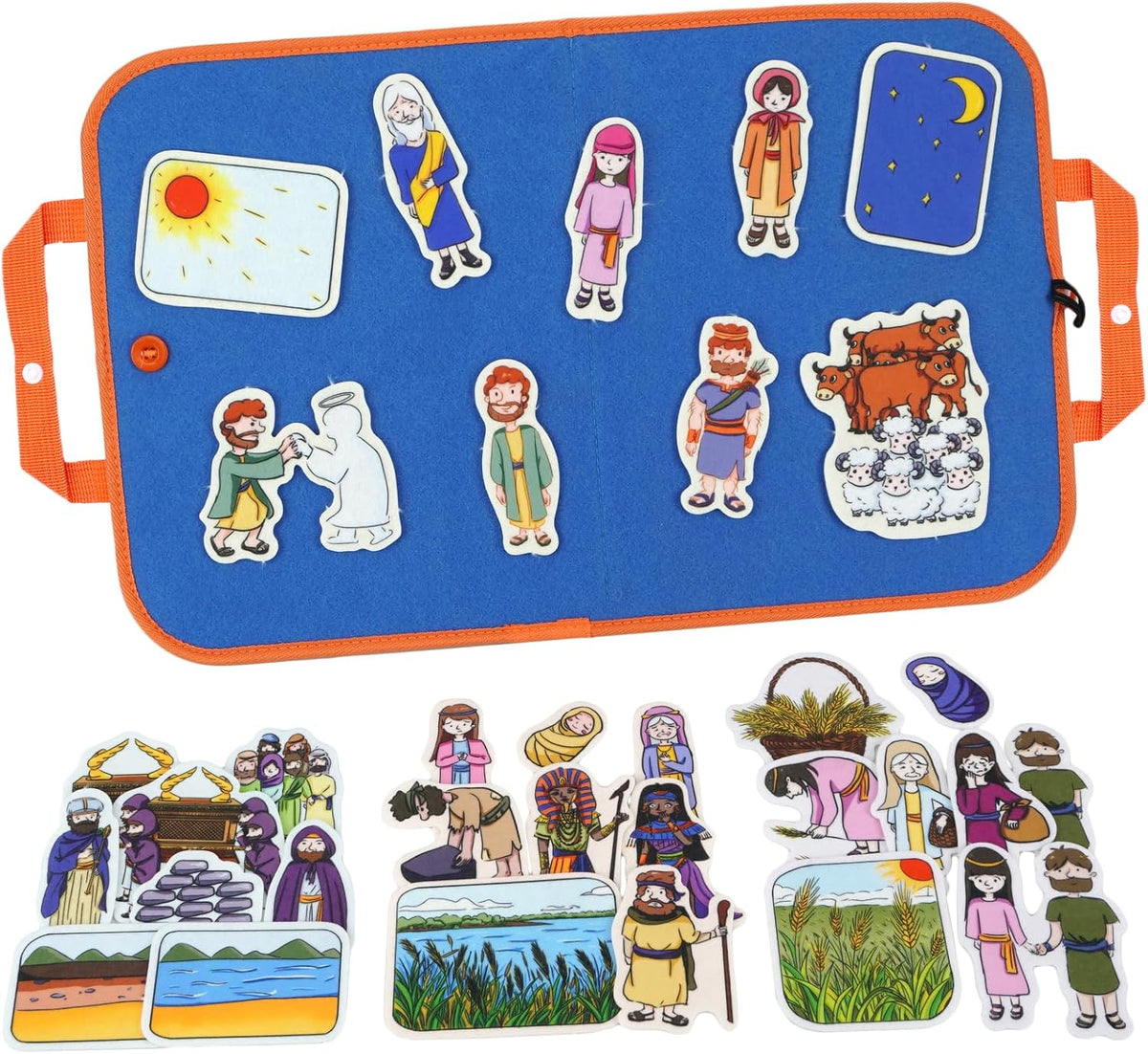 CHEFAN Noah's Ark Felt Board Bible Stories - Ruth and Naomi & Other 3 Bible Stories Set