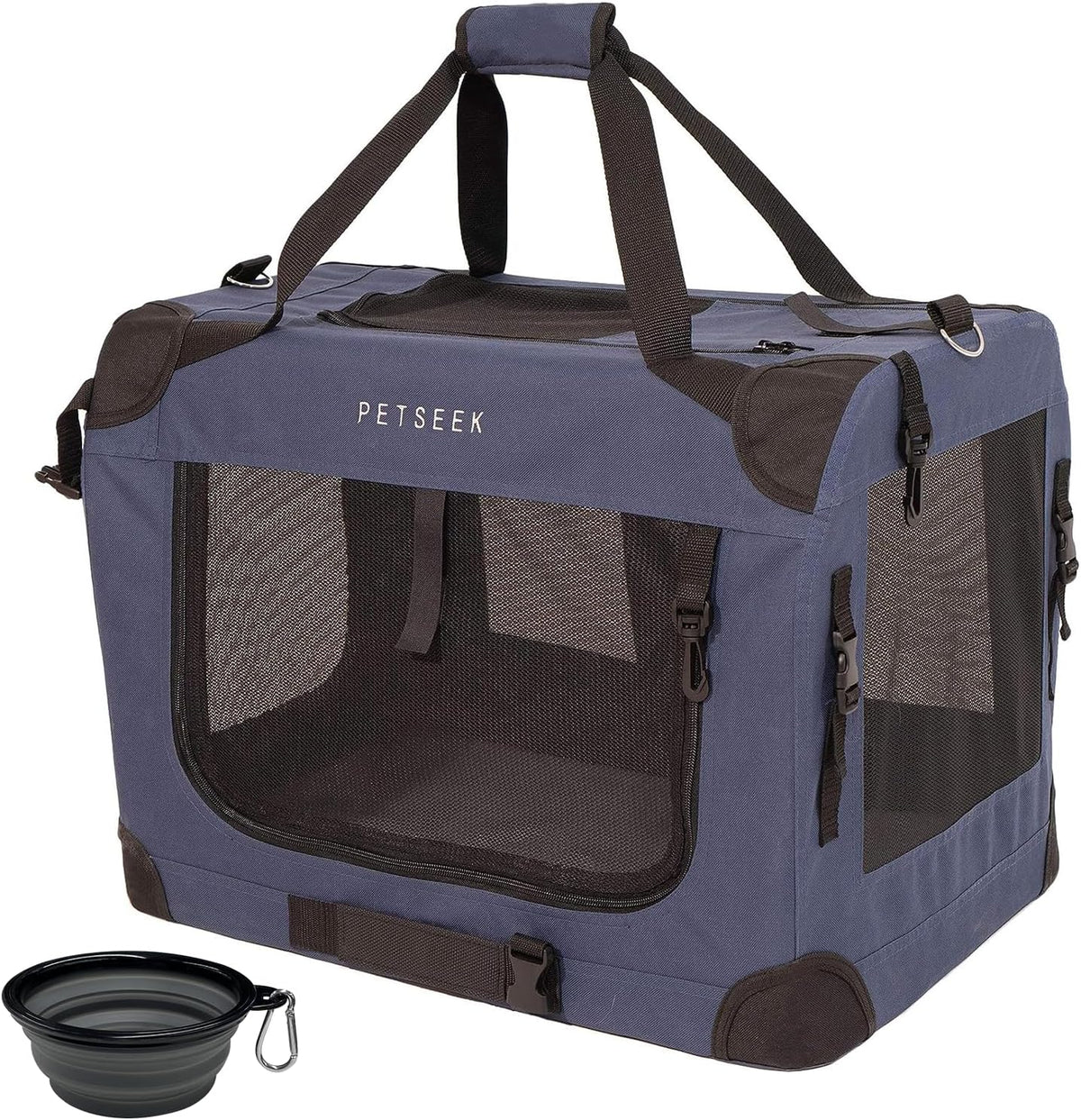Extra Large Cat Carrier Soft Sided - Blue / without curtain