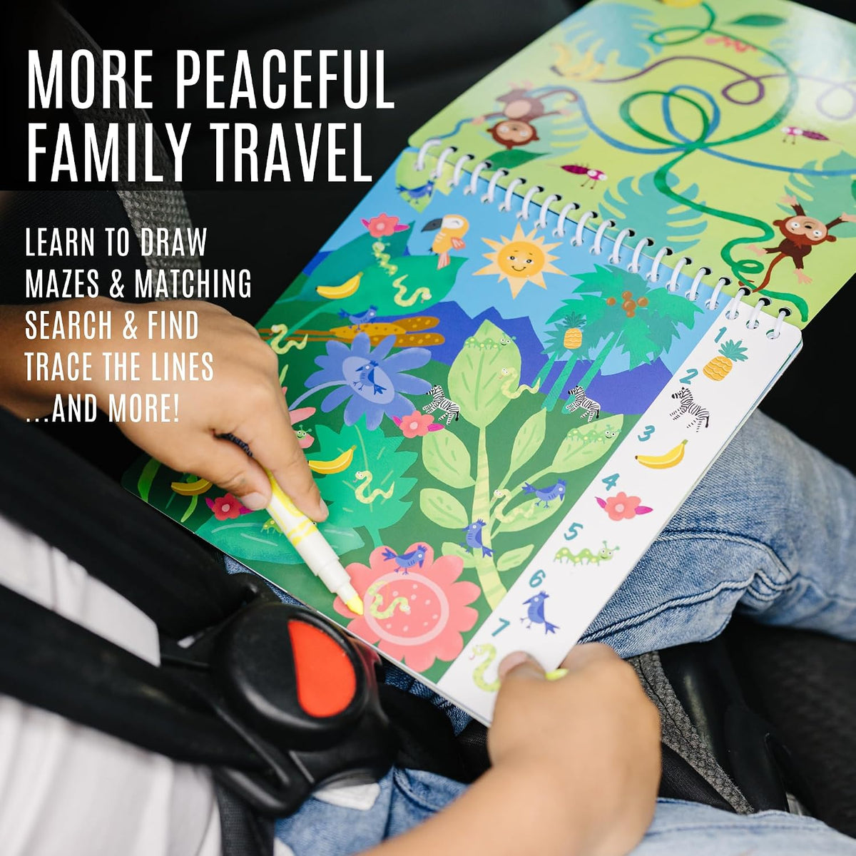 Totebook kids travel activity kit with tethered dry erase markers and ocean theme activity book - view 32