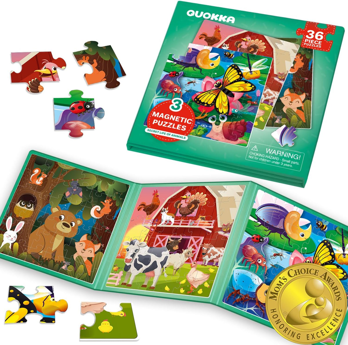 Magnetic Puzzles for Toddlers 3-5 - 4. Farm 36 Pcs Magnetic Puzzles