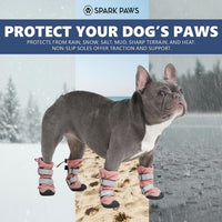 Spark Paws Dog Winter Boots, Waterproof Snow Booties - Pink / Size 2: 1.8"x2.4"(W*L) (Pack of 4) - image 3