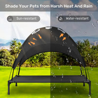 Elevated Dog Bed with Removable Canopy - Black / 42"L x 31"W x 7.5"H - image 2