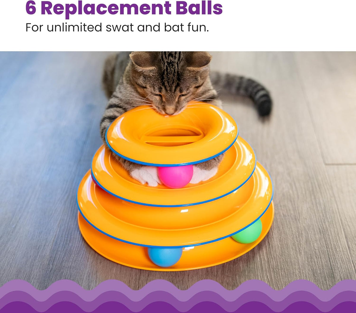 Catstages Tower of Tracks Interactive Cat Toy, 6 Spinning Balls - Multi / One-Size - image 2