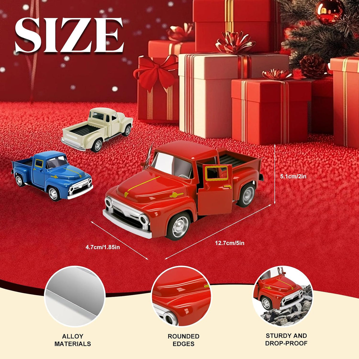 Little Blue Truck Toy,1:32 Pull Back Cars Toy for Kids Boys Girls – Fun for Kids & Family - Red - image 3