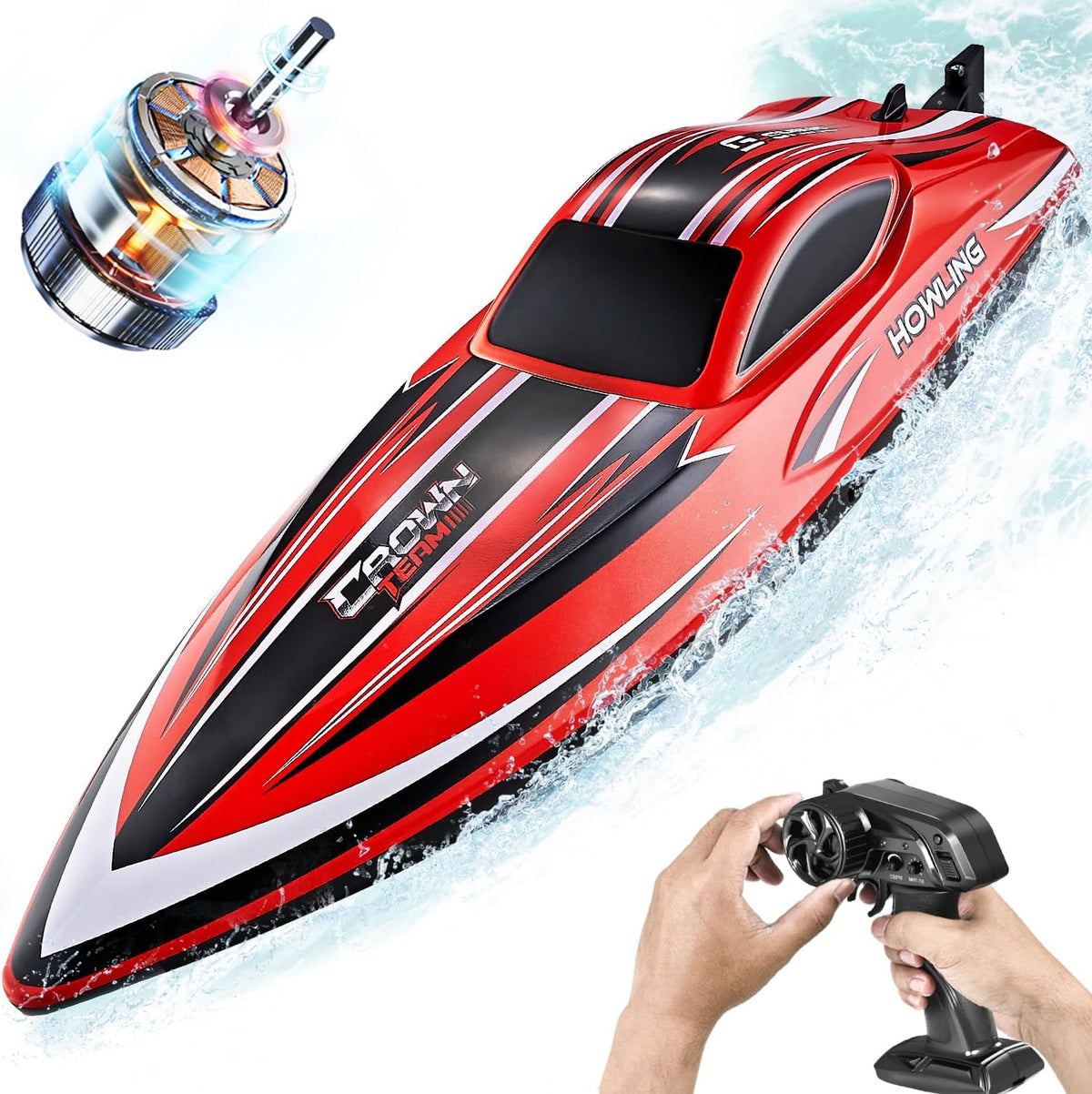 BEZGAR HJ818PRO 16 inch brushless RC boat with LED lights