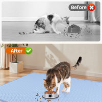 Cat Food Mat Extra Large Silicone Pet Bowl Mat 40''x28'' - Blue / 50"L x 35"W - image 4