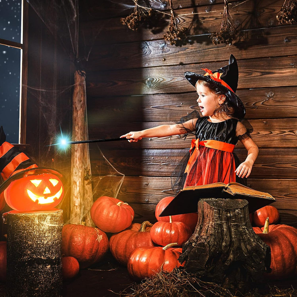 Gejoy 2 Pcs Magic Wand for Kid Light up with Sound - Black - image 3