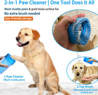 Dog Paw Cleaner Cup with Detachable Top Brush for Large & XL Dogs – Essentials for Dogs - Medium(3Towels&Brush) / Blue - image 2