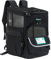 PetAmi Dog Backpack Carrier - Black / 12.5"L x 12.0"W x 16.5"H
