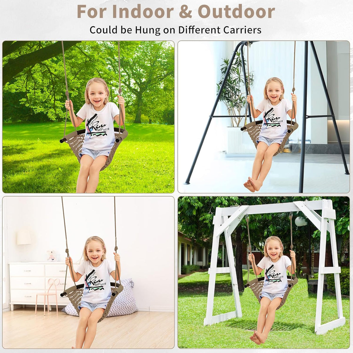 Hi-Na Tree Swing for Kids - Khaki - image 3