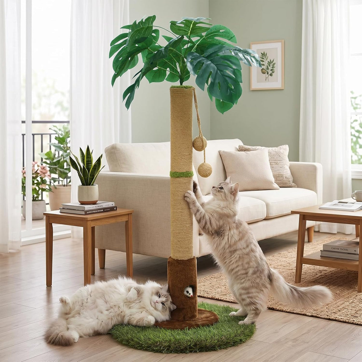 35" inch Cat Scratching Post - 35.34-Brown / 35.4in