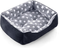 GASUR Small Dog Beds Small Size Dogs, Rectangle Washable Dog Bed, Orthopedic Dogs Sofa Bed, Pet Cuddler Anti-Slip Bottom, Soft Calming Sleeping Warming Puppy Bed (S (20"x 19"x 6"), Black)