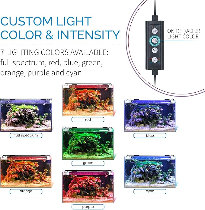 hygger Advanced LED Aquarium Light with Timer, 24/7 Lighting Cycle & DIY Mode, Full Spectrum Fish Tank Light for 36-42 in Freshwater Planted Tank