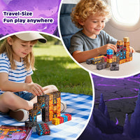 EWED 200 piece forest themed magnetic building blocks with trees, houses and figures - view 14