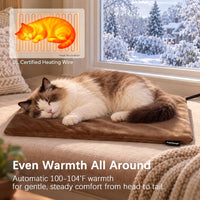 Cat Heating Pad, Heated Cat Bed, MET Safety Listed - Brown / Small: 16" x 13" x 1.6" - image 2