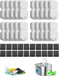 Cat Water Fountain Filter: 12PCS Replacement Filter of 12 Filters - 20 Filters + 20 Sponges
