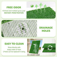Portable Dog Litter Boxes with 2 Pack Replacement Artificial Grass,Indoor Outdoor Potty Training Turf,Washable Reusable Pee Pad for Dogs, Balcony Fake Grass Pad with Tray(Dog Litter Box, 20''x25'')