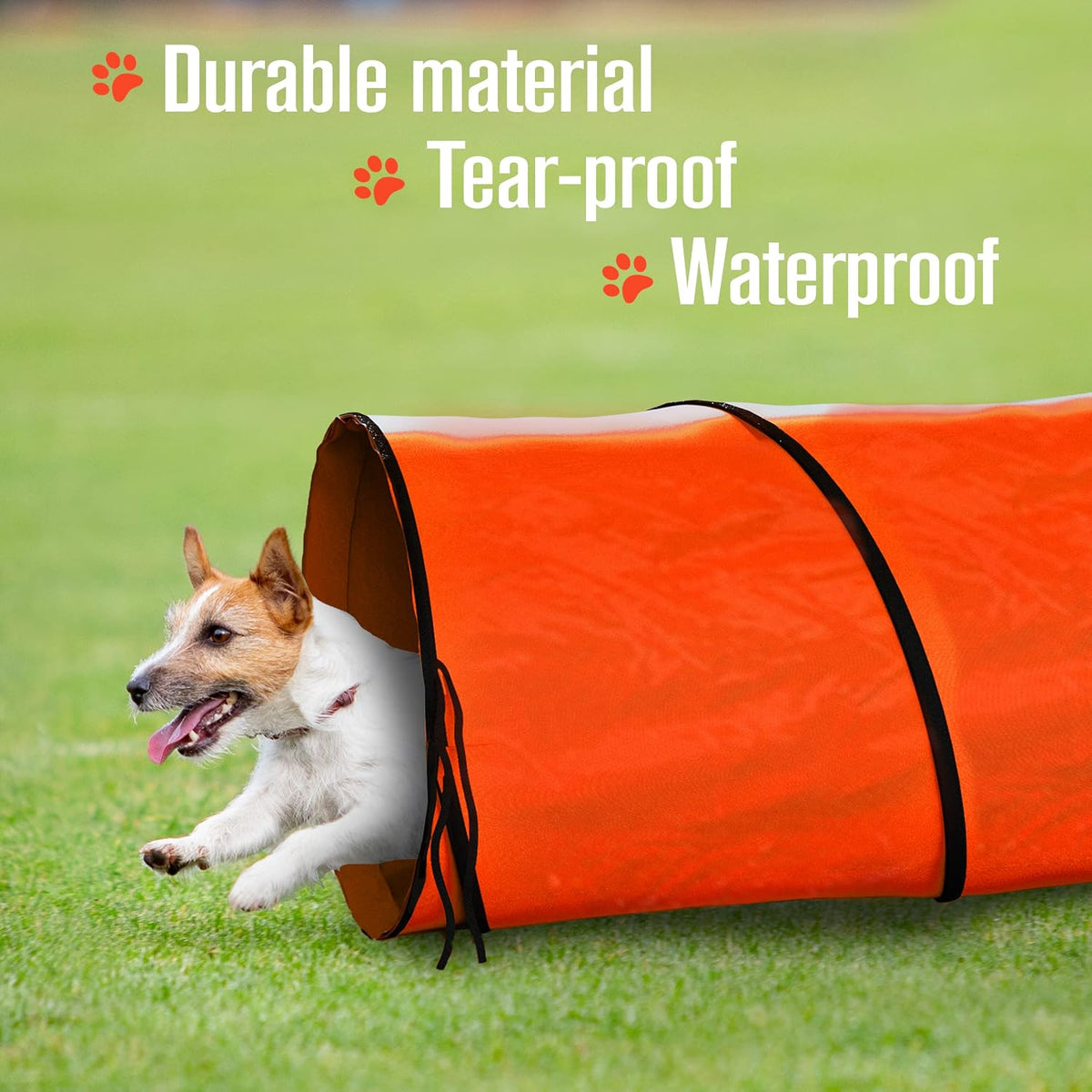 Dog Tunnel, Dog Agility Tunnel, Play - Red - image 2