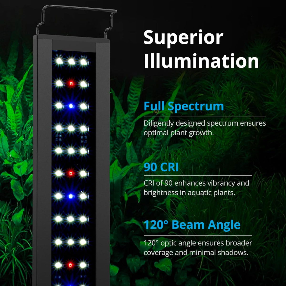 NICREW C10 Plant Aquarium Light, 13W, Full Spectrum with Timer - 18 - 24 in - image 3