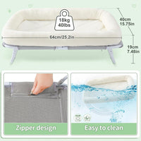 Sunhoo Elevated Cat Bed Foldable Raised Pet Hammock Self-Supporting - White - image 4