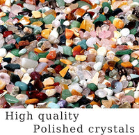 Mixed Crushed Crystal Chips Bulk 2lbs 2400+Pcs Assorted Tumbled Stone Chips Natural Polished Mixed Chakra Aquarium Gravel Rocks for Plants Terrarium Supplies Fish Tank Gravel Pebbles Vase Filler