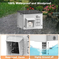 Large Indestructible Heated Cat House for Outside Winter - Grey Flat-21.6×16.9×17.5 - image 2