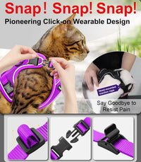 Cat Harness and Leash for Walking Escape Proof Soft Adjustable Cat - Purple / XS (4-6lb) - image 4