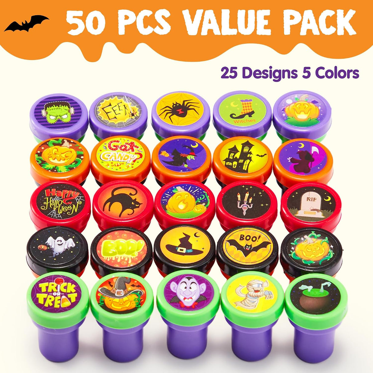 JOYIN 50 Pcs Halloween Stamps for Kids - image 2
