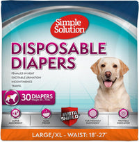 Simple Solution Female Dog Diapers, Disposable Dog Diapers - 30 Count / L/XL