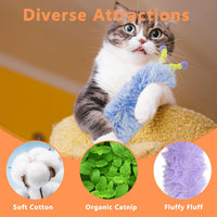 3 Pack Catnip Toys, Soft and Durable Cat Pillows Toys - A-Purple+Blue+Pink - image 2