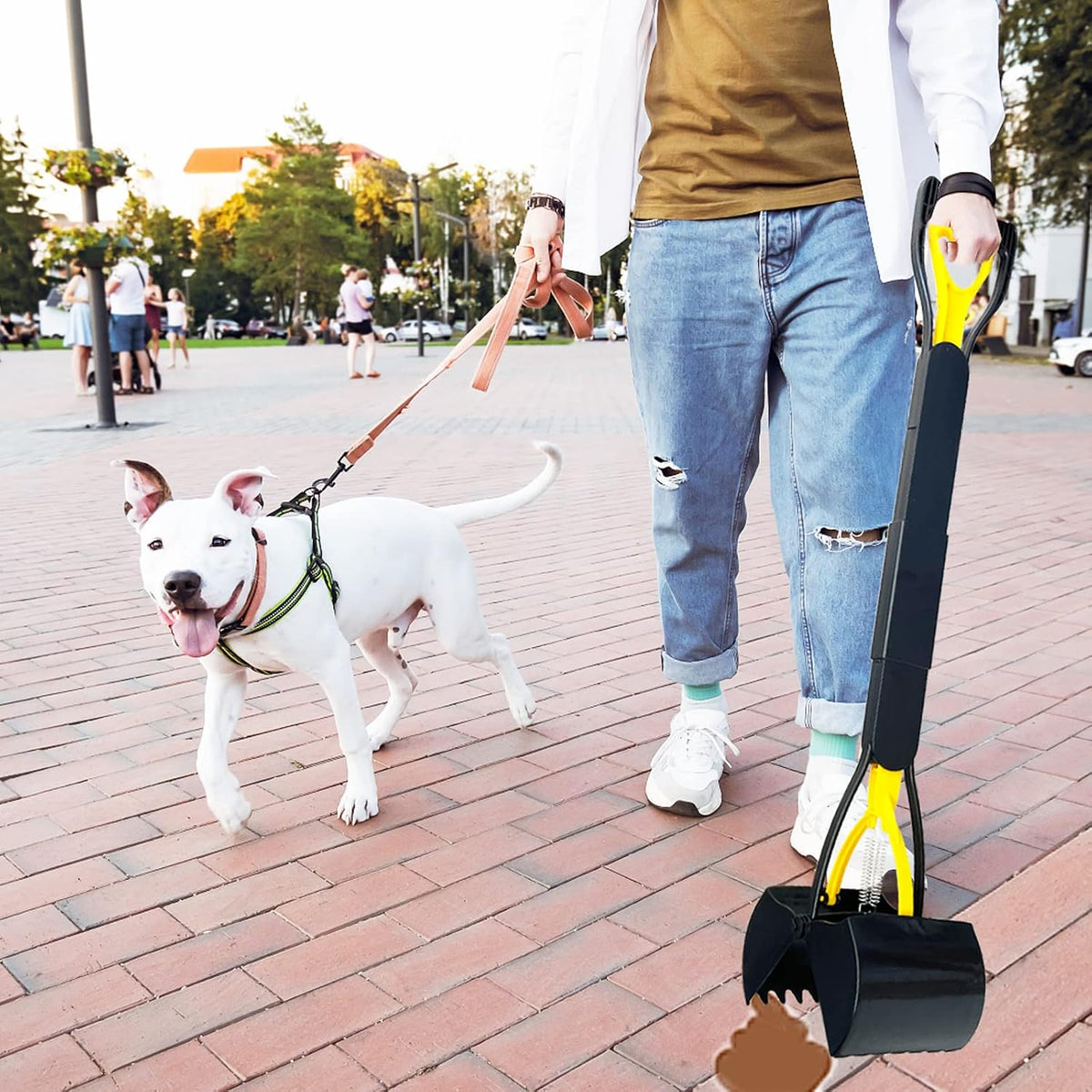 36“ Large Dog Pooper Scooper for Large Dogs Heavy Duty - 32-inch(Yellow) - image 3