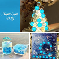 10LB Ocean Blue Flat Glass Marbles for Vases, Gemstone Beads Vase Filler Decorative Glass Pebbles for Fish Tank, DIY Crafts, Aquarium Decor Rocks