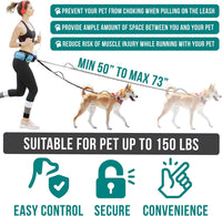 PetAmi Hands Free Dog Leash with Waist Running Belt Bag, Single – Essentials for Dogs - 1 Leash / Turquoise - image 2