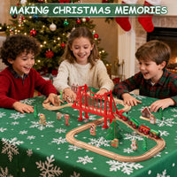 SainSmart Jr. 112-Piece Wooden Train Set for Toddler - image 4