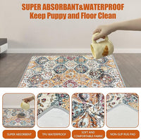 Washable Pee Pads for Dogs, (2 Pack, 36"x42") Upgrade Reusable Puppy Pads with Non-Slip Rug Pad, Super Thickening Absorbent Leakproof Dog Traning Pads Whelping Pad for Dogs, Doggie(Orange)