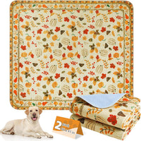 Washable Pee Pads for Dogs, Nonslip and Leak-Proof Dog Pee Pads - Thanksgiving Orange / 36" x 41" (2 Pack)