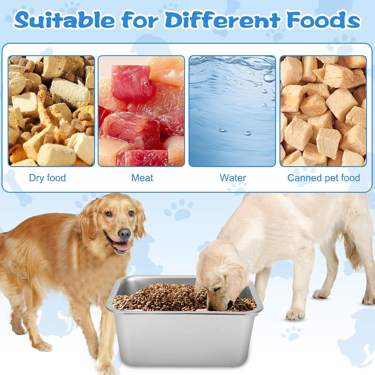 YUEPET 3 Gal Large Stainless Steel Dogs Water Bowl - 3 Gallons - image 3