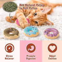 L1rabe Fall Donut Catnip Stuffed Toys - 5Pcs Funny Dessert Cat Toys Black Cat Appreciation Day Pet Supplies, Indoor Cats Chew Bite Teething Tools Kittens Catmint Birthday Gifts Interactive Supplies