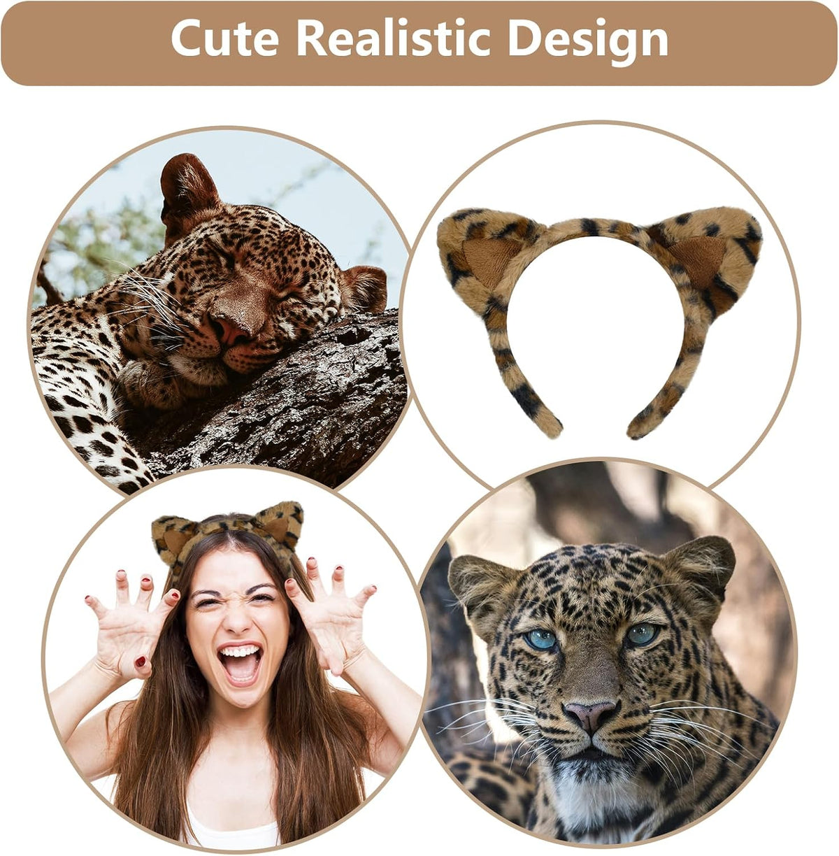 Beviliu Dog Ears Golden Movable - Leopard Print / 1 Count (Pack of 4) - image 2